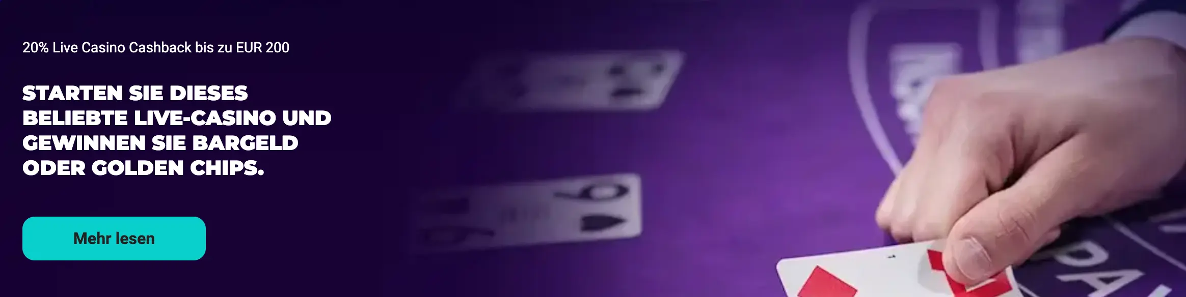 Live Casino Cashback bei Casumo